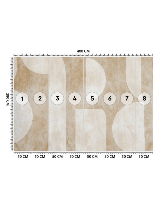 Modern wall mural - Beige abstract shapes | FEEBY