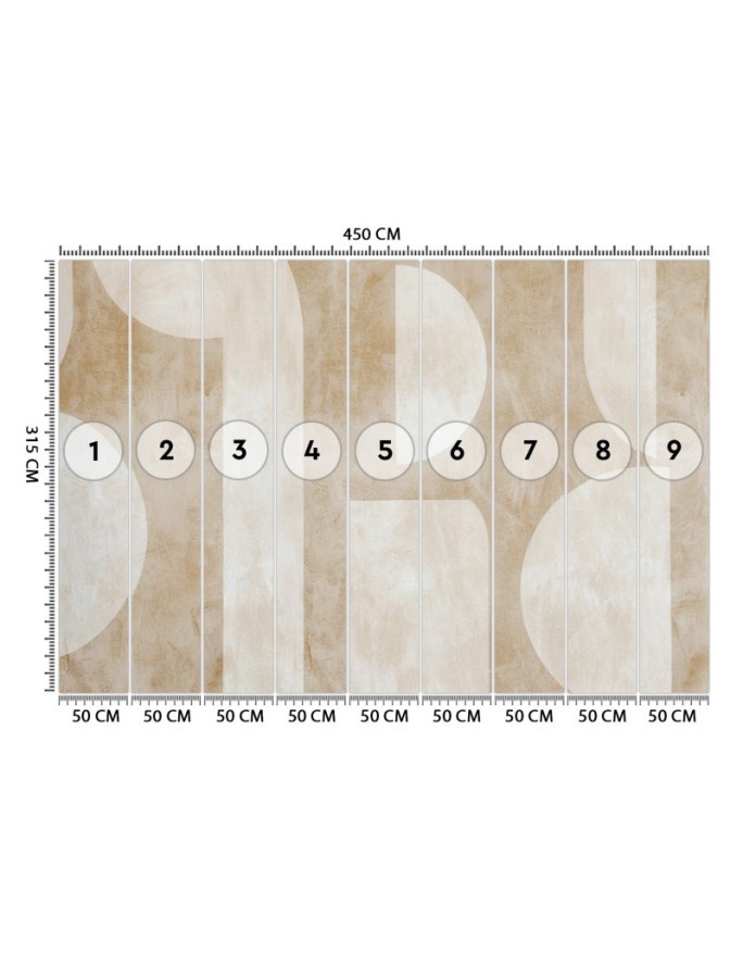 Modern wall mural - Beige abstract shapes | FEEBY