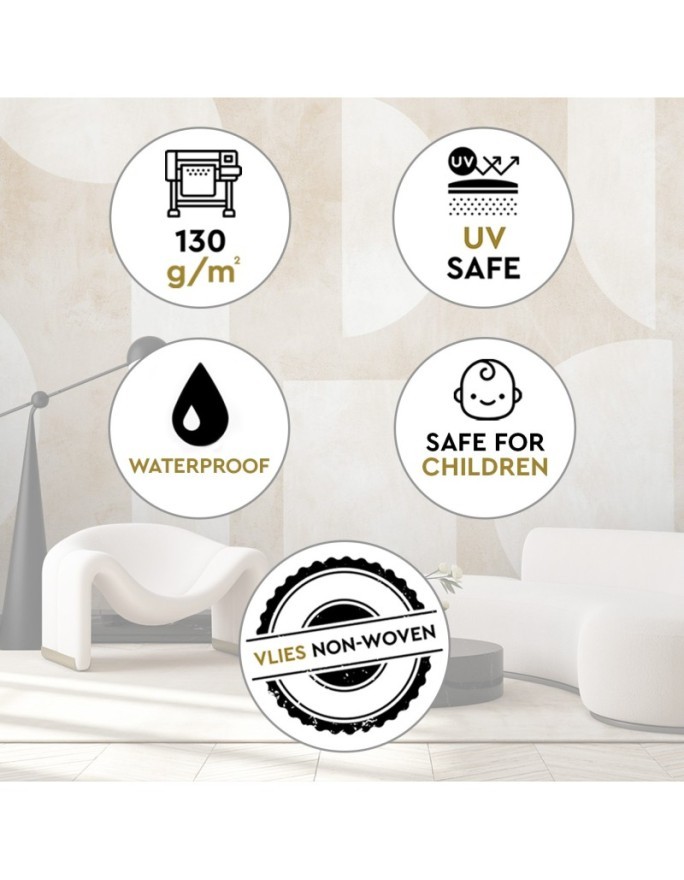 Modern wall mural - Beige abstract shapes | FEEBY