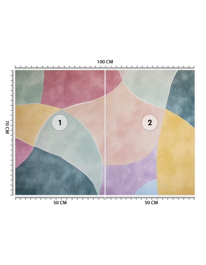Wall mural - Colorful pastel shapes abstraction | FEEBY