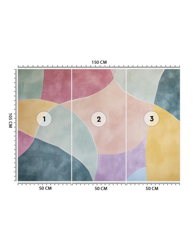 Wall mural - Colorful pastel shapes abstraction | FEEBY