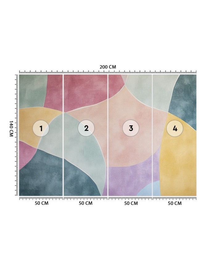 Wall mural - Colorful pastel shapes abstraction | FEEBY