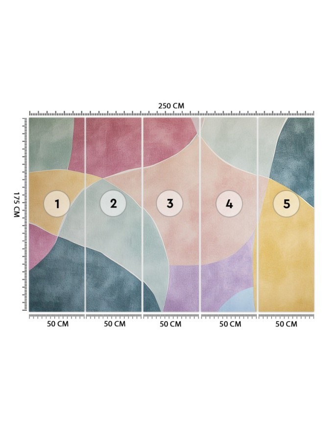Wall mural - Colorful pastel shapes abstraction | FEEBY