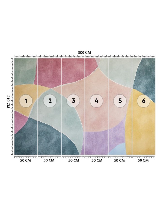Wall mural - Colorful pastel shapes abstraction | FEEBY