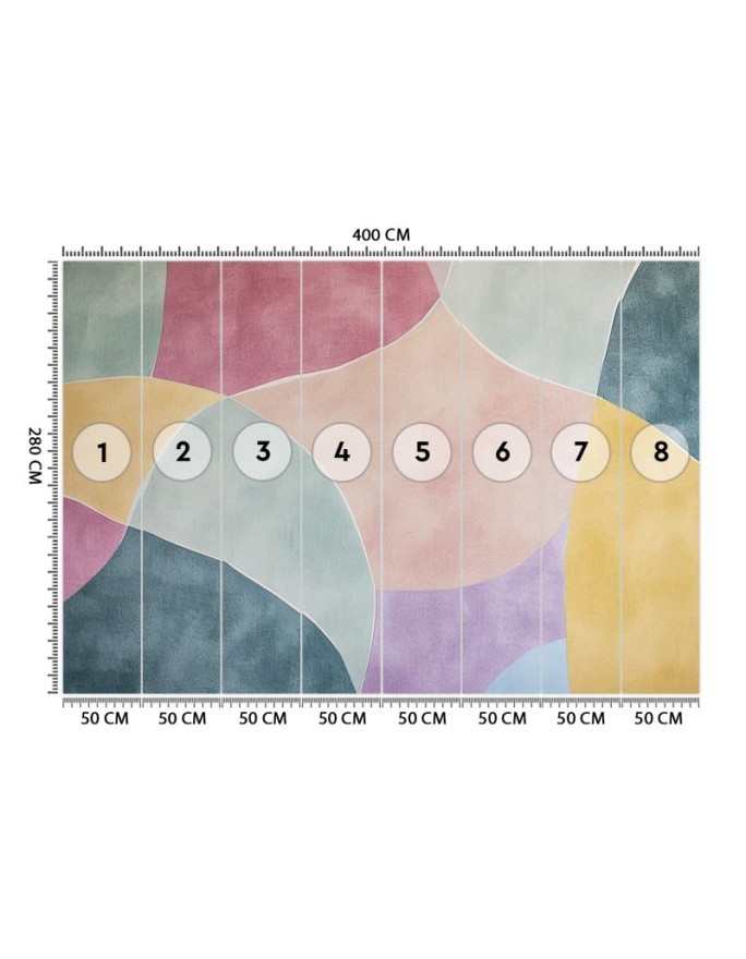Wall mural - Colorful pastel shapes abstraction | FEEBY