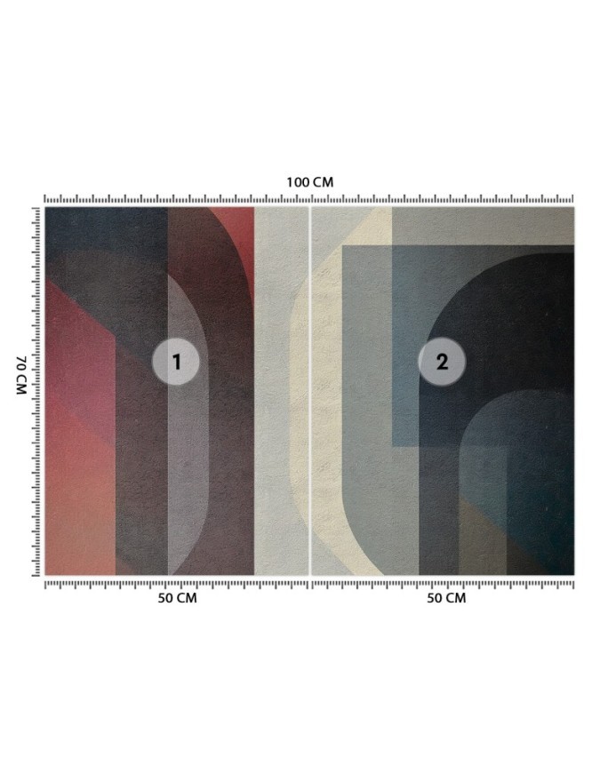 Modern wall mural - Geometric abstraction retro | FEEBY