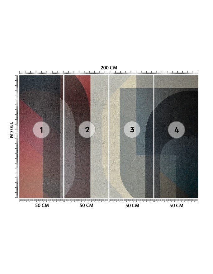 Modern wall mural - Geometric abstraction retro | FEEBY