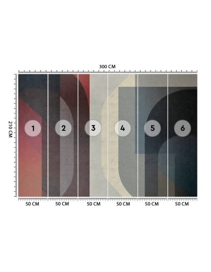 Modern wall mural - Geometric abstraction retro | FEEBY