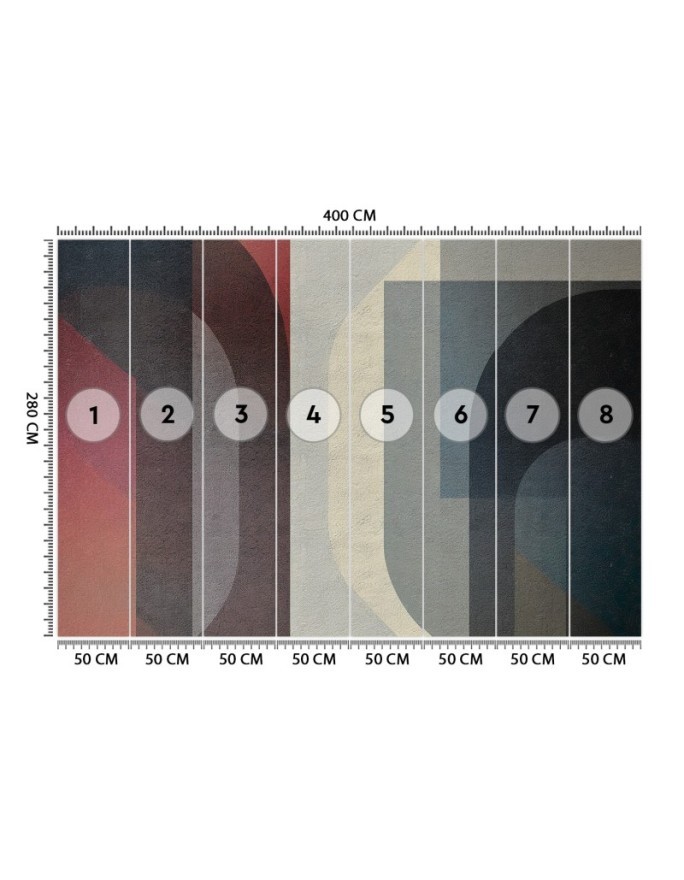 Modern wall mural - Geometric abstraction retro | FEEBY