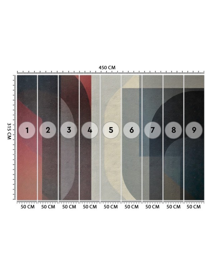 Modern wall mural - Geometric abstraction retro | FEEBY