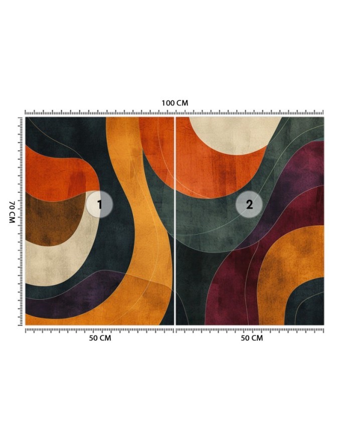 Wall mural for living room - Modern geometric shapes | FEEBY
