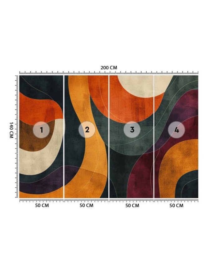 Wall mural for living room - Modern geometric shapes | FEEBY