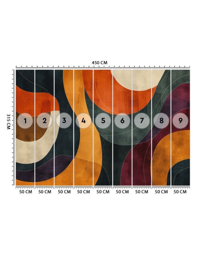 Wall mural for living room - Modern geometric shapes | FEEBY
