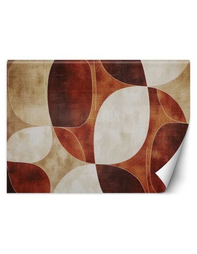 Modern wall mural - Abstract shapes brown vintage | FEEBY