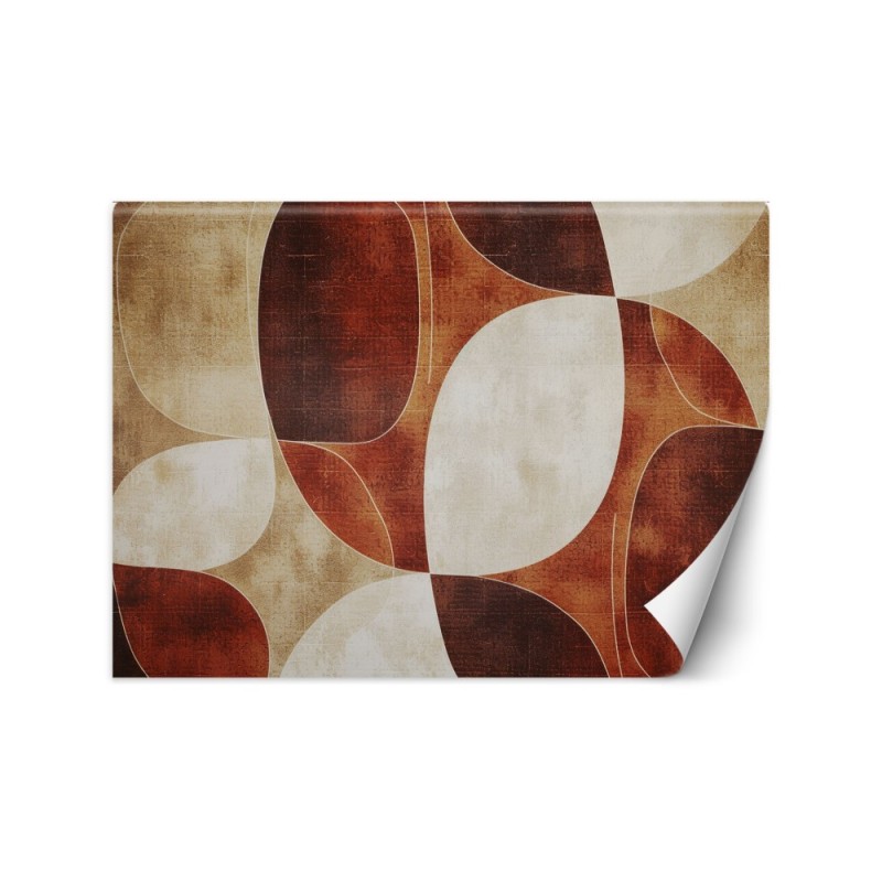 Modern wall mural - Abstract shapes brown vintage | FEEBY