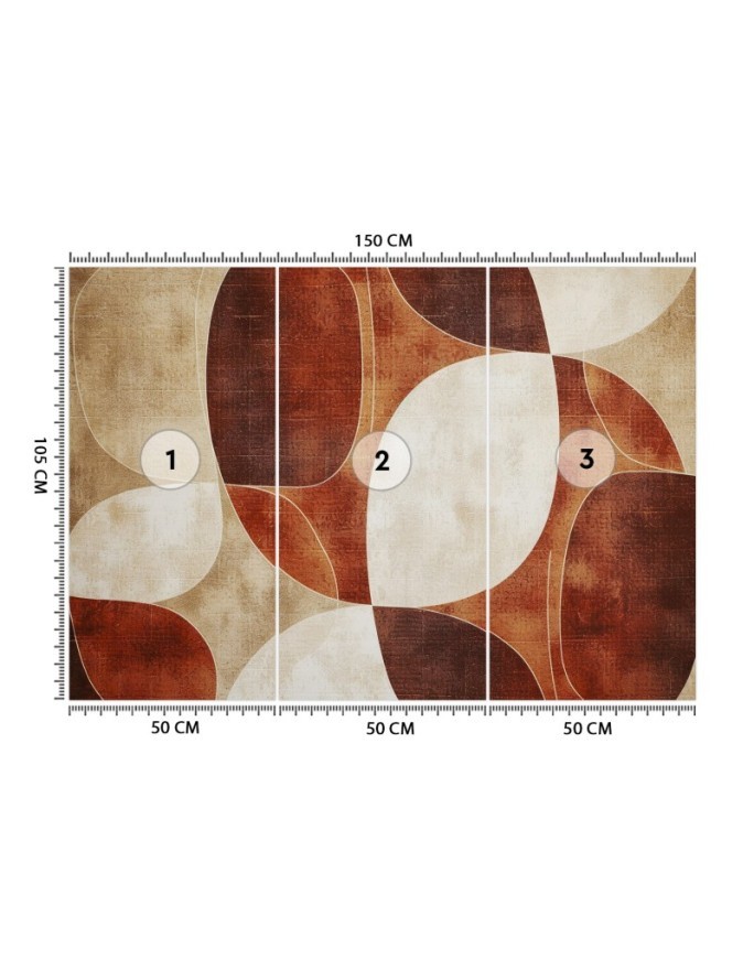 Modern wall mural - Abstract shapes brown vintage | FEEBY