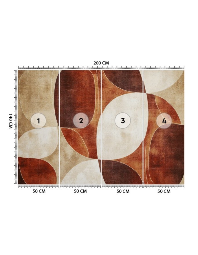 Modern wall mural - Abstract shapes brown vintage | FEEBY