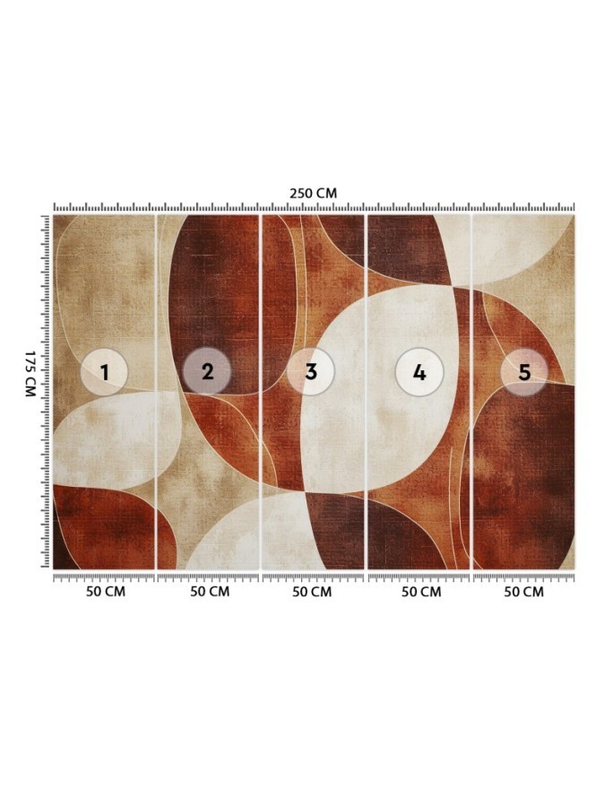 Modern wall mural - Abstract shapes brown vintage | FEEBY