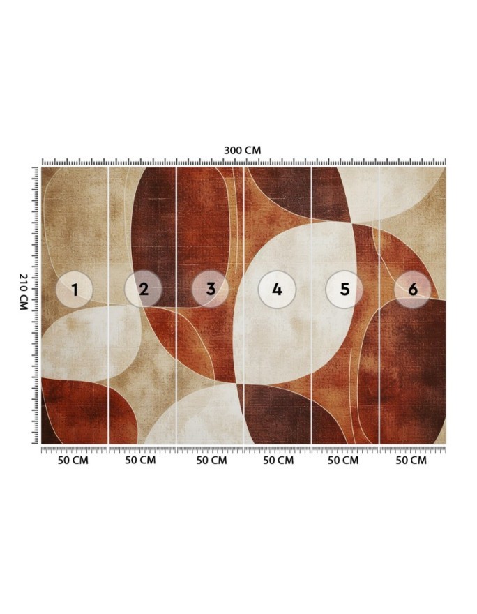 Modern wall mural - Abstract shapes brown vintage | FEEBY