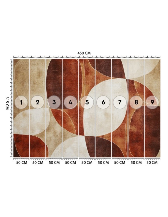 Modern wall mural - Abstract shapes brown vintage | FEEBY