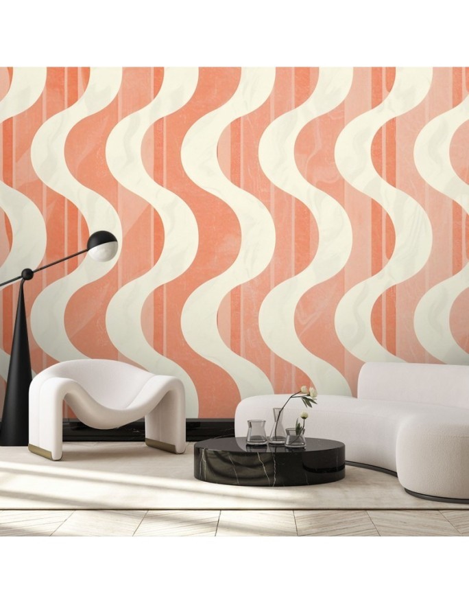 Modern wall mural - Wavy abstract retro | FEEBY