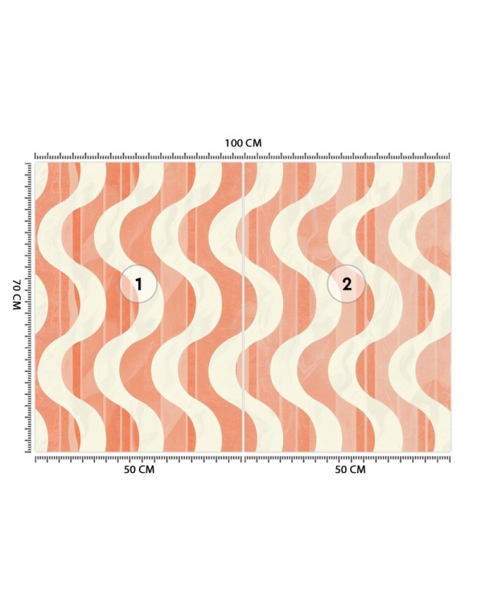 Modern wall mural - Wavy abstract retro | FEEBY