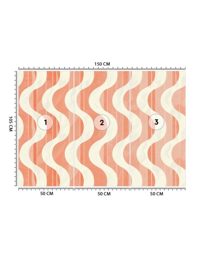 Modern wall mural - Wavy abstract retro | FEEBY