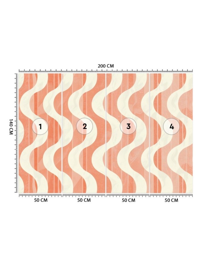 Modern wall mural - Wavy abstract retro | FEEBY