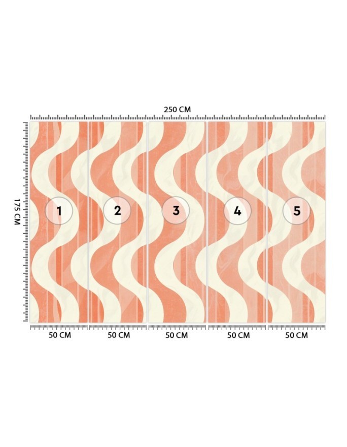 Modern wall mural - Wavy abstract retro | FEEBY