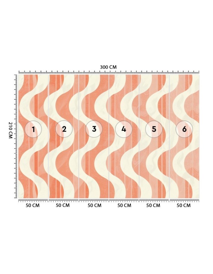 Modern wall mural - Wavy abstract retro | FEEBY