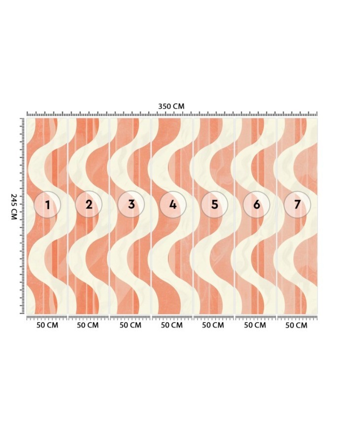 Modern wall mural - Wavy abstract retro | FEEBY
