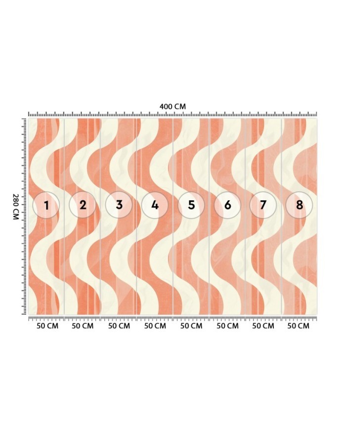 Modern wall mural - Wavy abstract retro | FEEBY