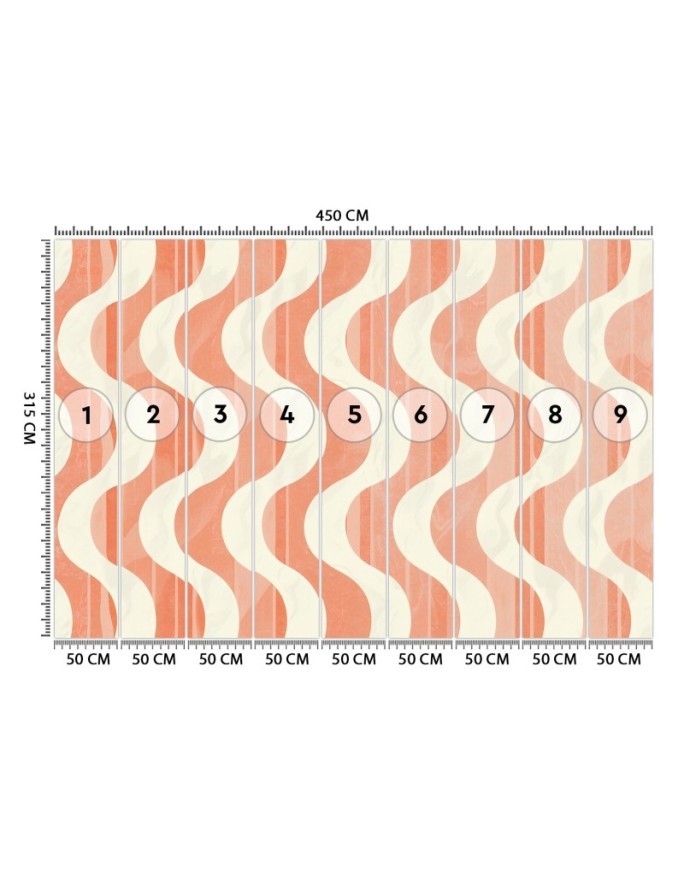 Modern wall mural - Wavy abstract retro | FEEBY