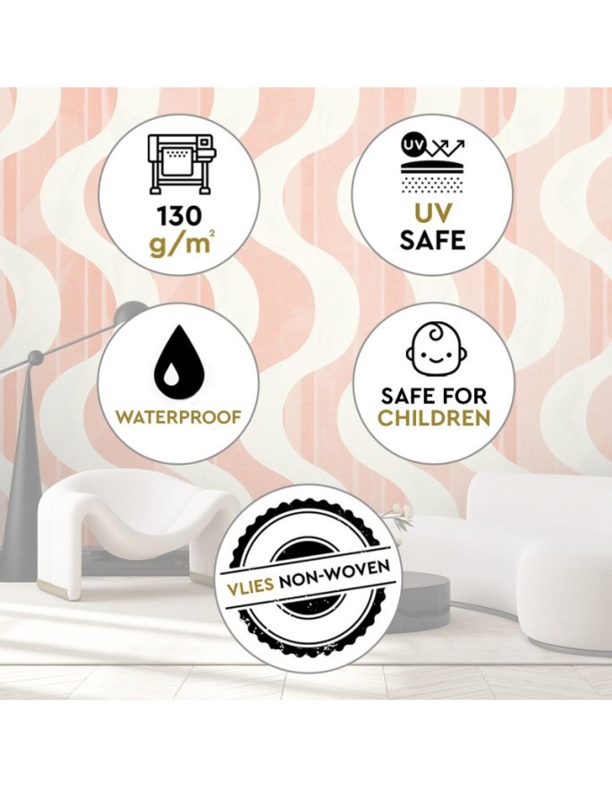 Modern wall mural - Wavy abstract retro | FEEBY