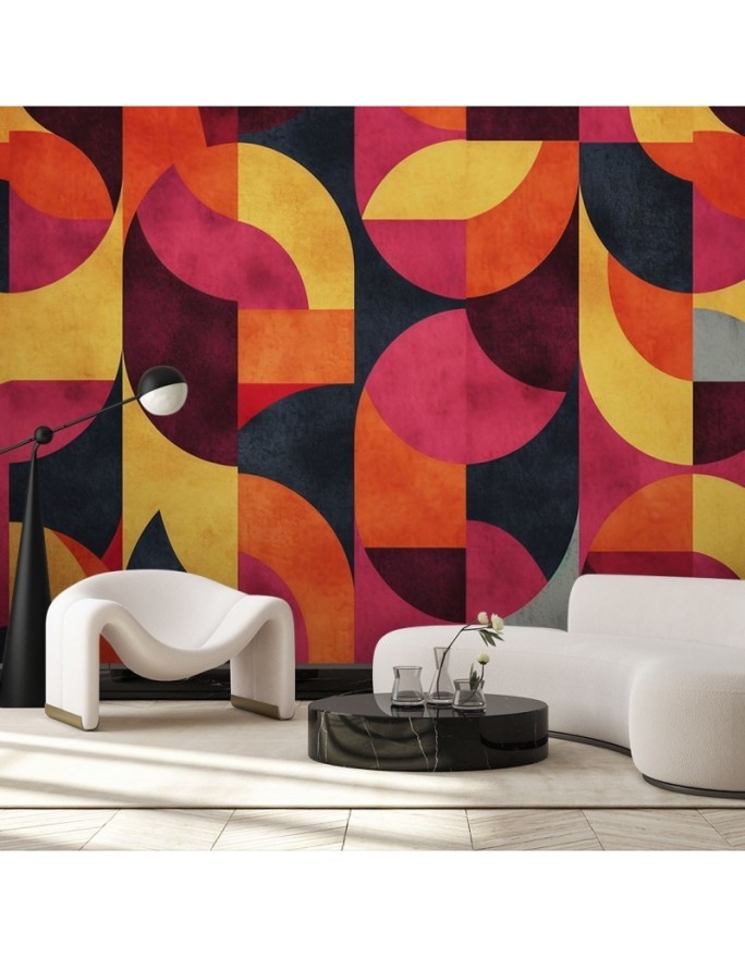 Wall mural for living room - Geometric mosaic | FEEBY
