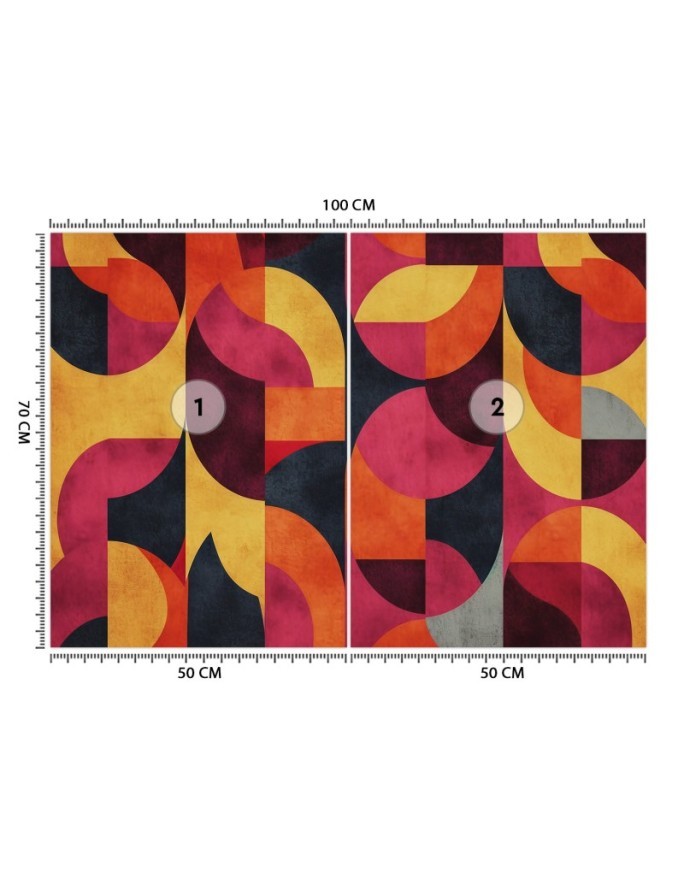 Wall mural for living room - Geometric mosaic | FEEBY