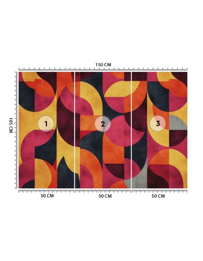 Wall mural for living room - Geometric mosaic | FEEBY