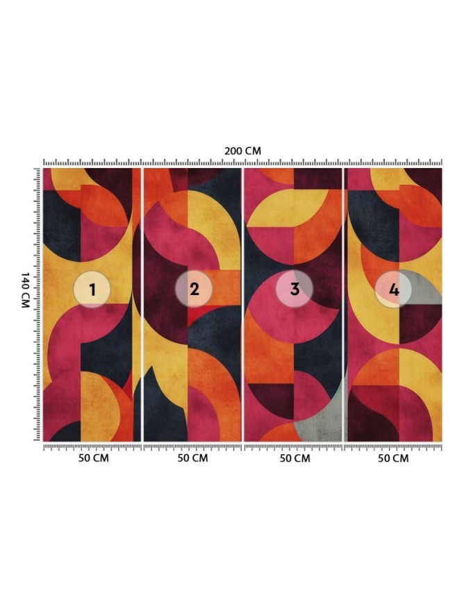 Wall mural for living room - Geometric mosaic | FEEBY