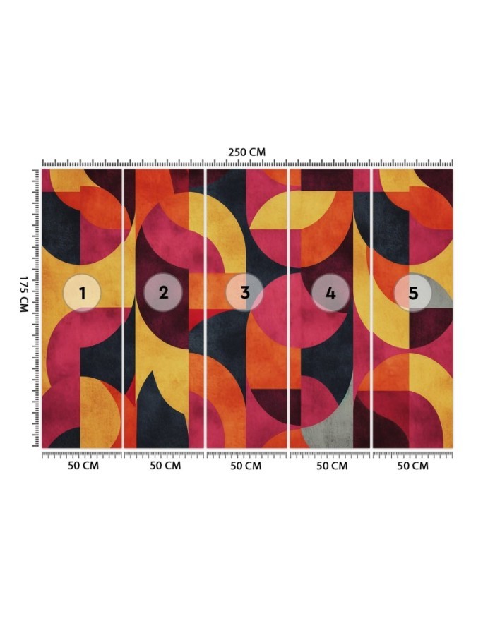 Wall mural for living room - Geometric mosaic | FEEBY