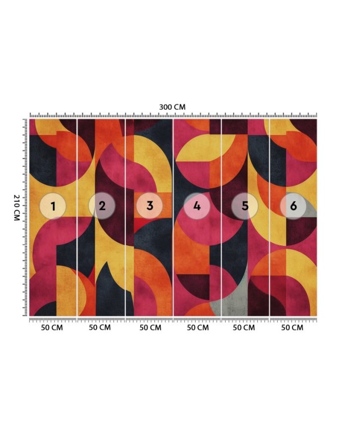 Wall mural for living room - Geometric mosaic | FEEBY