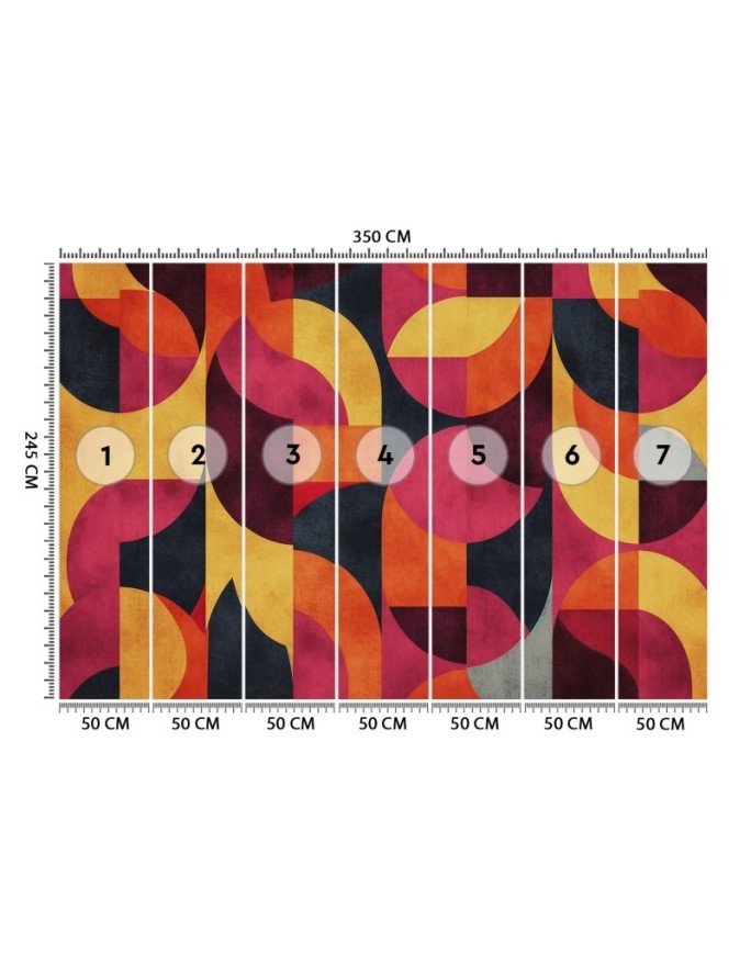 Wall mural for living room - Geometric mosaic | FEEBY