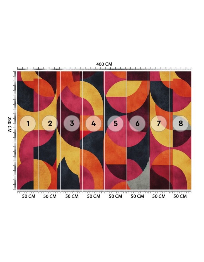 Wall mural for living room - Geometric mosaic | FEEBY