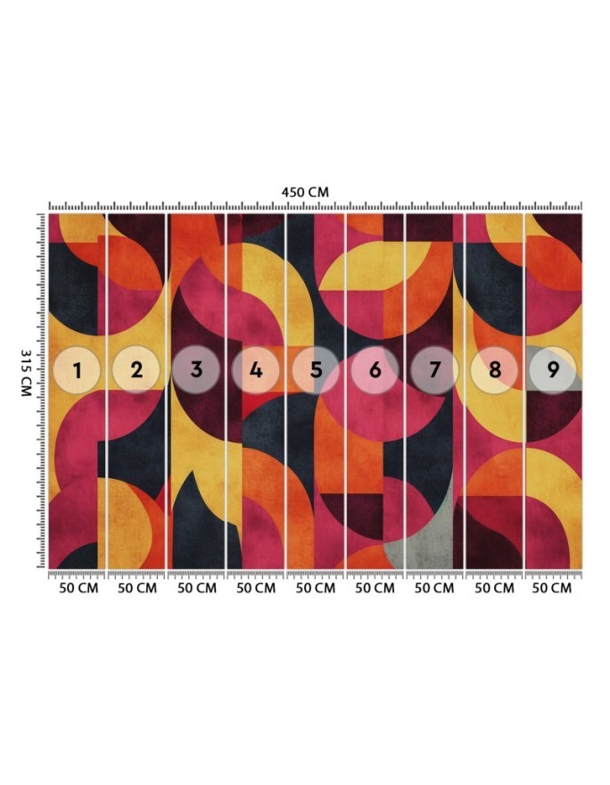 Wall mural for living room - Geometric mosaic | FEEBY