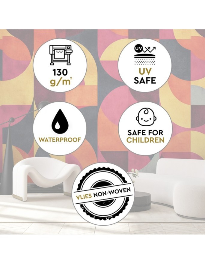 Wall mural for living room - Geometric mosaic | FEEBY
