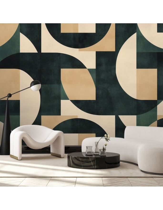 Wall mural for bedroom - Retro abstract mosaic | FEEBY