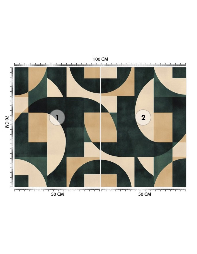 Wall mural for bedroom - Retro abstract mosaic | FEEBY