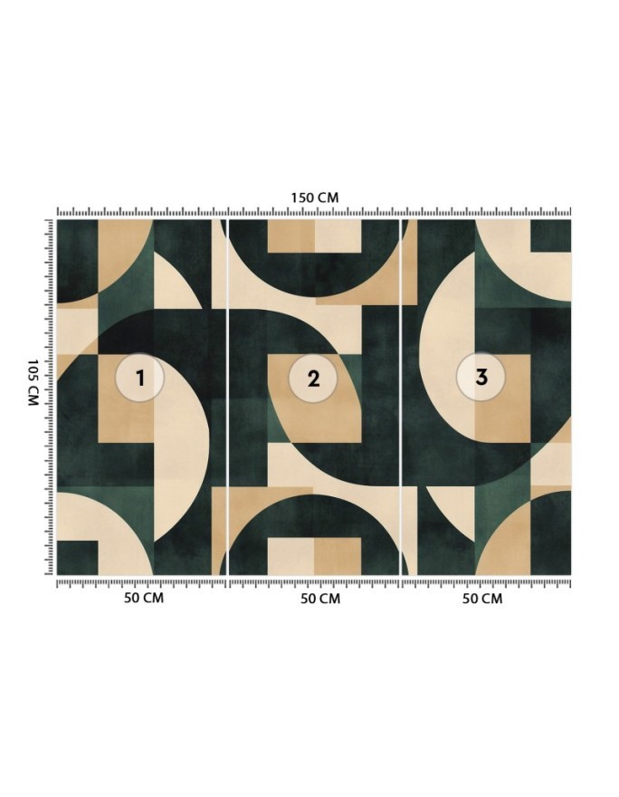 Wall mural for bedroom - Retro abstract mosaic | FEEBY