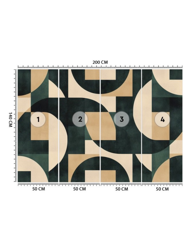 Wall mural for bedroom - Retro abstract mosaic | FEEBY