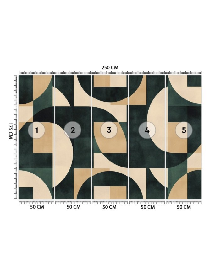 Wall mural for bedroom - Retro abstract mosaic | FEEBY