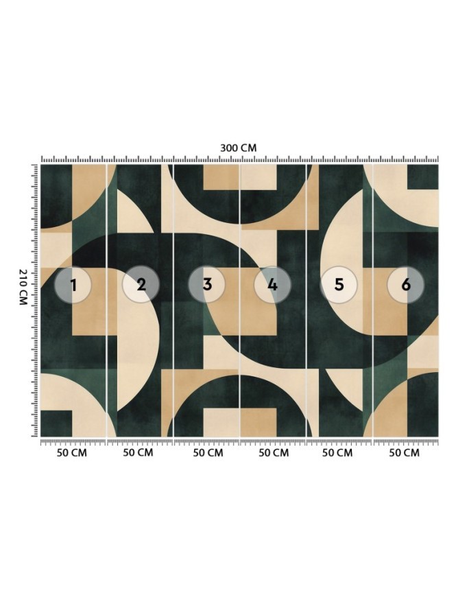 Wall mural for bedroom - Retro abstract mosaic | FEEBY